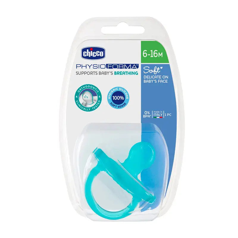 Chicco - Physio Soft Silicone Pacifier Blue +6 Months, 1 piece