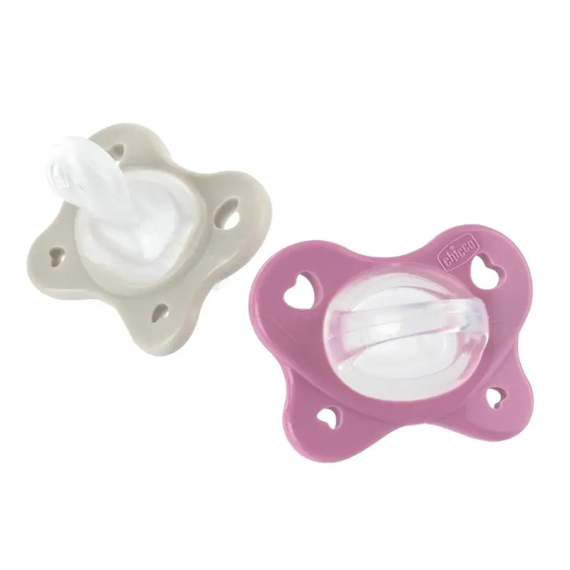 Chicco Physioforma Dual Soft Silicone Pacifier Pink 6-16M 2 Units