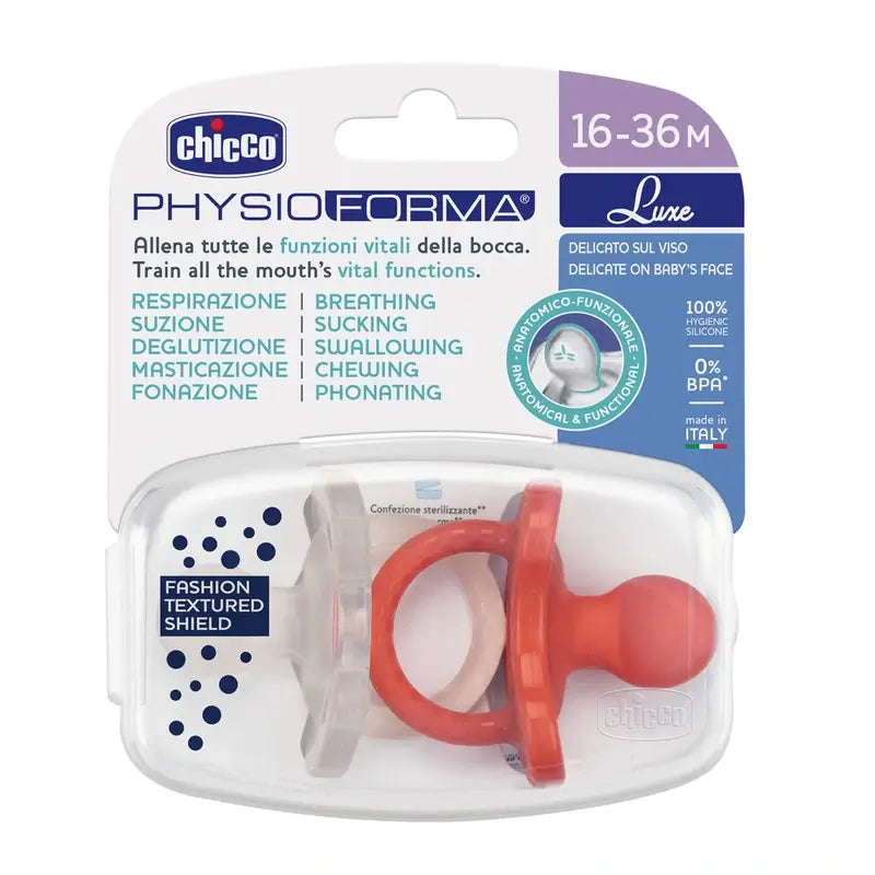 Chicco Physioforma Luxe Soother 16-36 2 pieces Orange-Grey