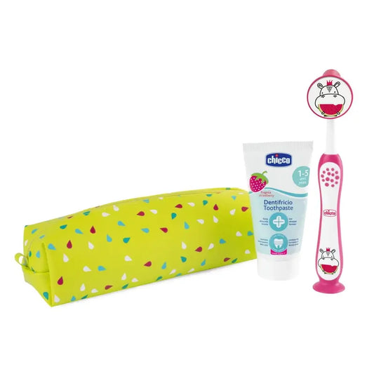 Chicco Hippo Pink Blue Dental Set 36M+