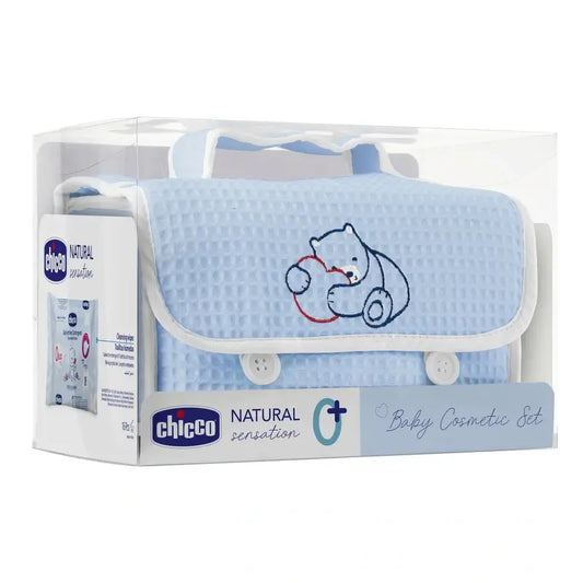 Chicco Gift Set Natural Sensation Pique Bag Blue