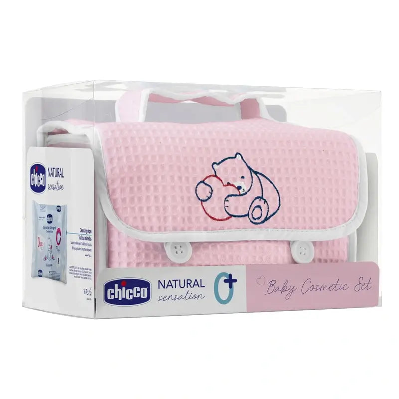 Chicco Gift Set Natural Sensation Pique Pouch Pink