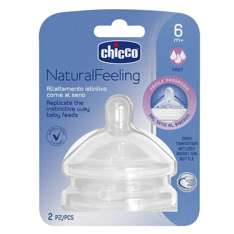 Chicco Naturalfeeling Teat Naturalfeeling Rapid Flow 2 Units 4 M+