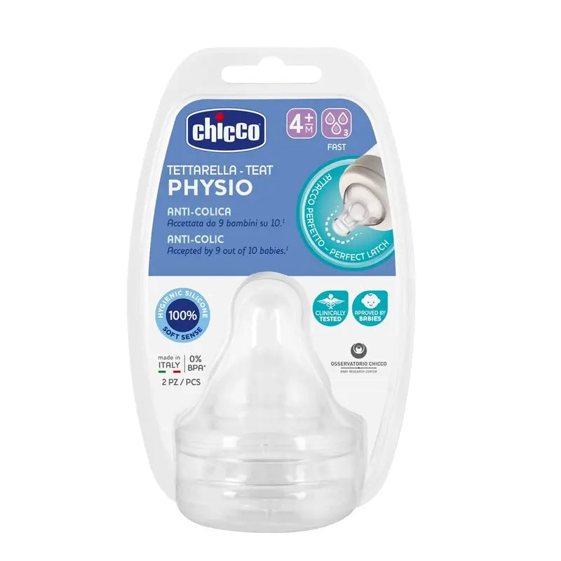 Chicco Physio Teat 2 pcs. 4M+ Physio Rapid Flow Teat