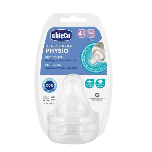 Chicco Physio Teat 2 pcs. 4M+ Physio Rapid Flow Teat