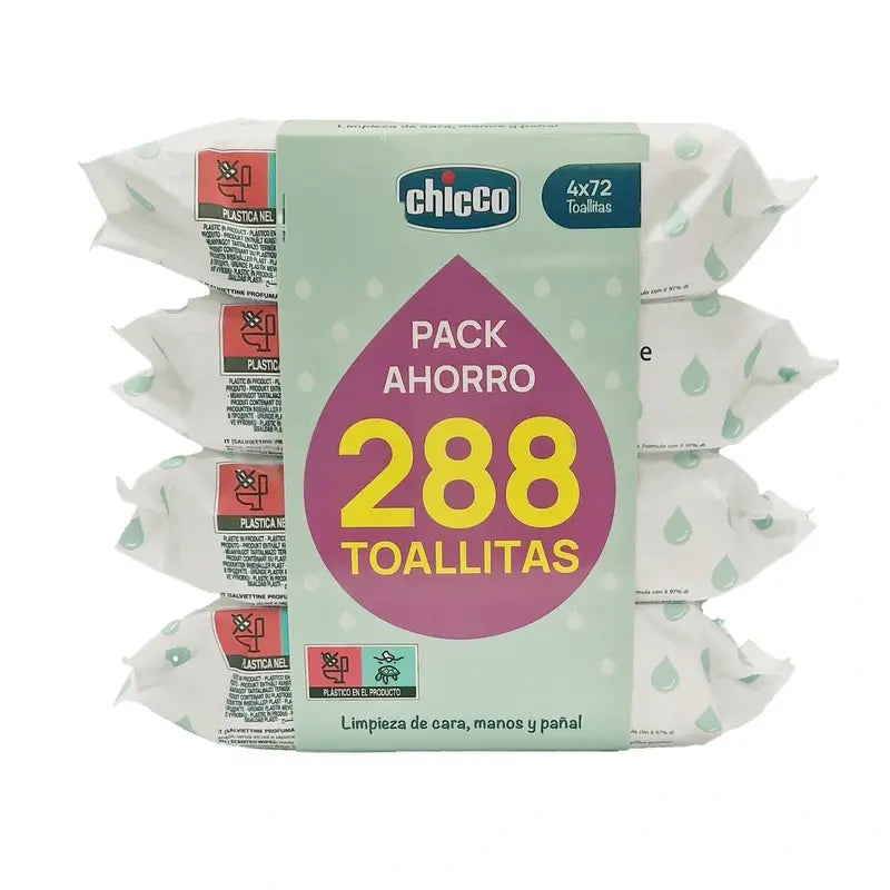 Chicco Tetrapack Scented Wipes Without Lid 4X72 Units