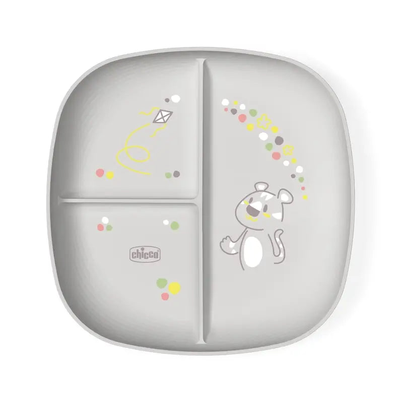 Chicco Dish With Compartments 12M+ Grey