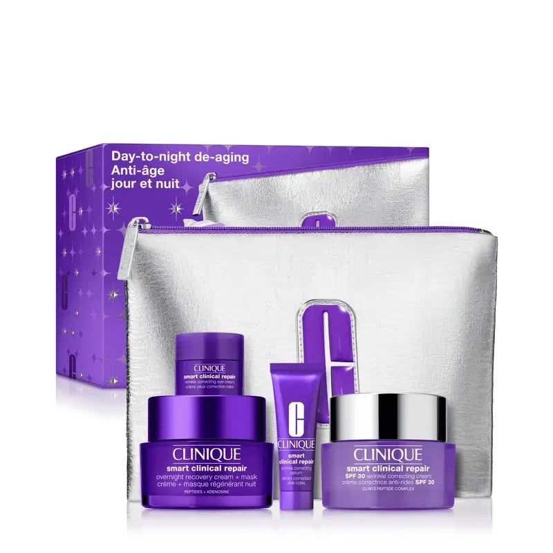 Clinique Christmas Gift Set Smart Spf 30 Anti-Ageing Cream 50 Ml + Smart Night 50 Ml +2 Gifts
