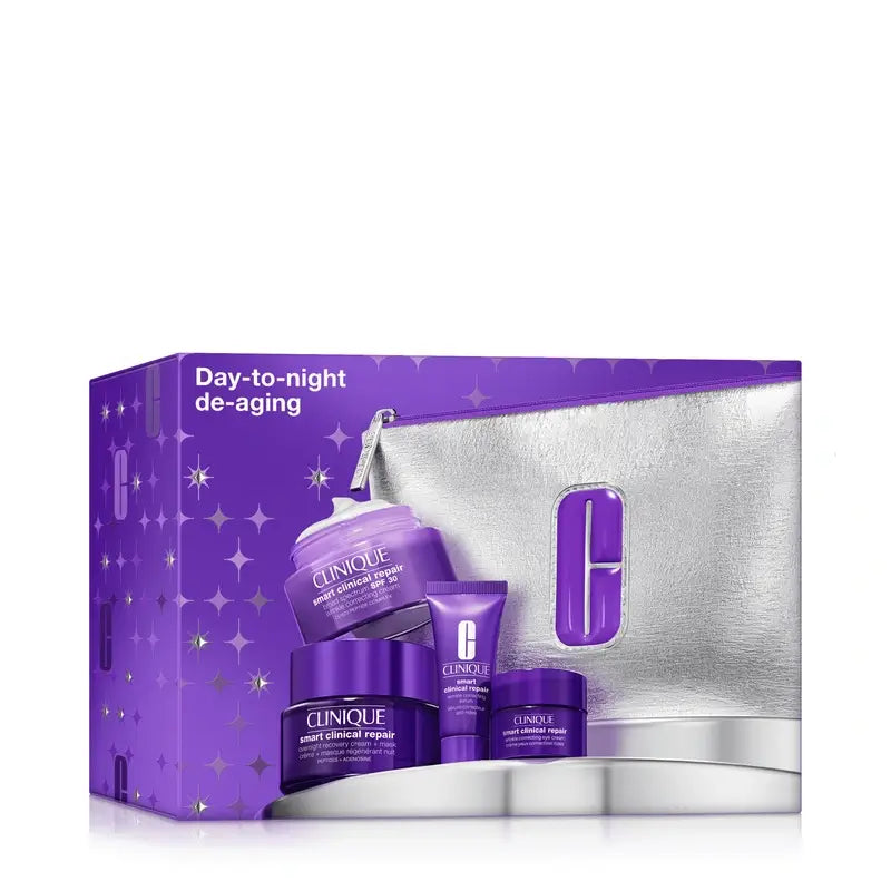 Clinique Christmas Gift Set Smart Spf 30 Anti-Ageing Cream 50 Ml + Smart Night 50 Ml +2 Gifts