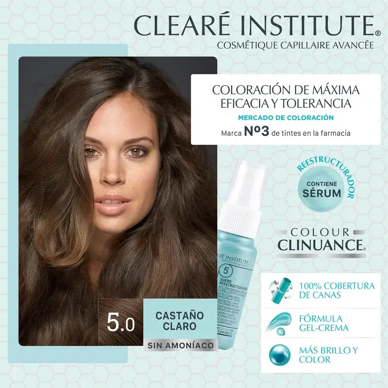 Clearé Institute Colour Clinuance Ammonia Free Permanent Colour 5.0 Light Brown
