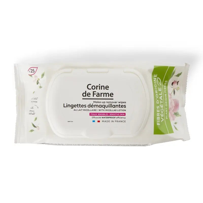 Corine De Farme Make-up Remover Wipes With Micellar Milk , 25 pieces