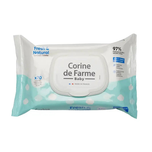 Corine De Farme Fresh & Natural Biodegradable Wipes , 70 pcs.
