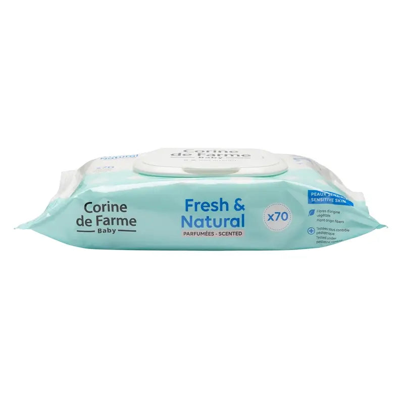 Corine De Farme Fresh & Natural Biodegradable Wipes , 70 pcs.