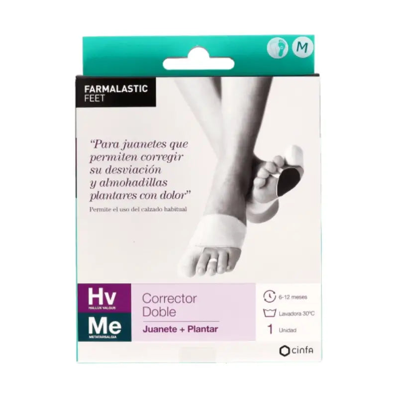 Farmalastic Corrector Double Bunions And Plantar Corrector Right Foot, Medium Size