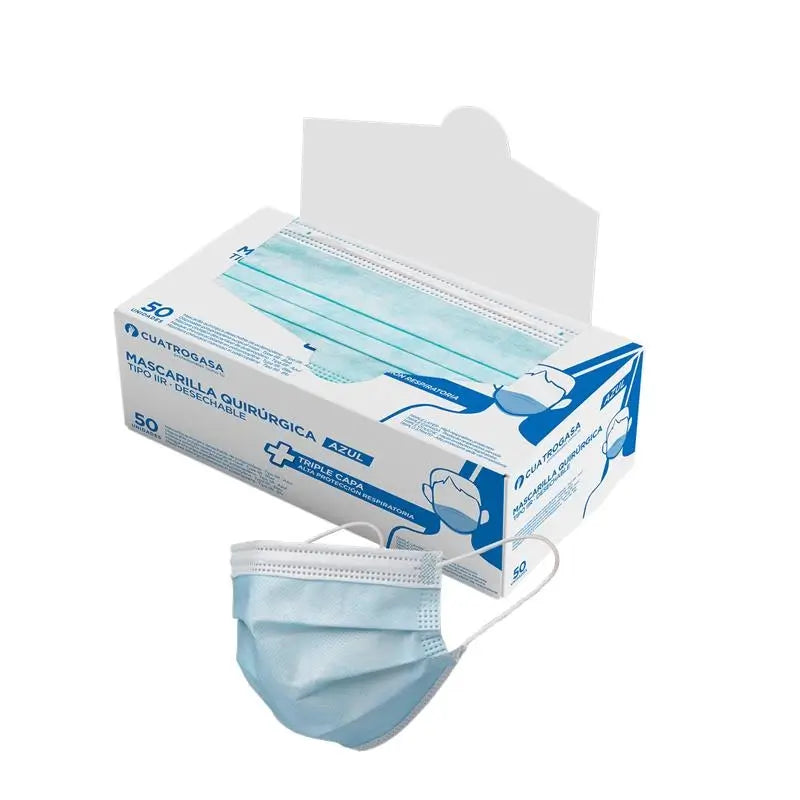 Cuatrogasa Surgical Mask Triple Layer, 50 units