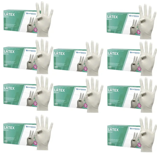 Cuatrogasa Latex Powder Free Gloves White Size S, 10X100 Units