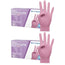 Cuatrogasa Dermolite Powder Free Nitrile Gloves Pink Size M, 2X100 Units