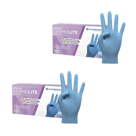 Cuatrogasa Powder Free Vinyl Gloves Blue Size M, 2X100 Units