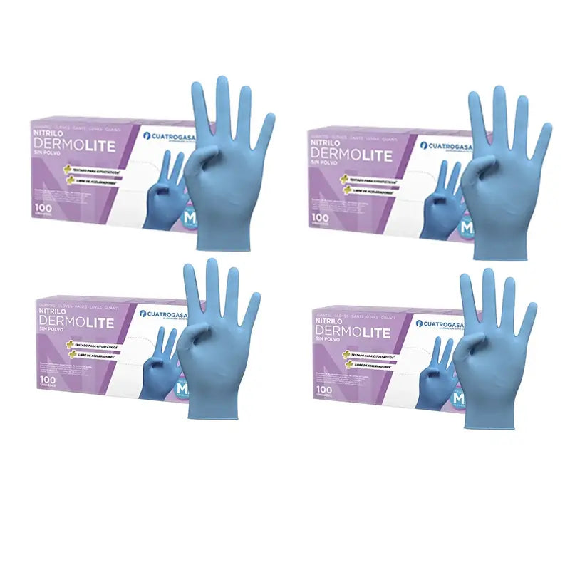 Cuatrogasa Powder Free Vinyl Gloves Blue Size M, 4X100 Units