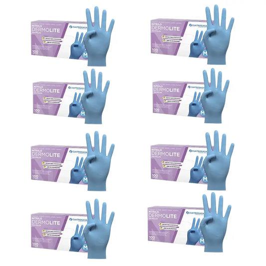 Cuatrogasa Powder Free Vinyl Gloves Blue Size M, 8X100 Units