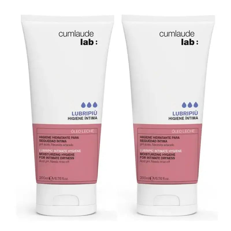 Cumlaude Lab Lubripiù Intimate Hygiene Oleo Milk, Pack 2 x 200 ml