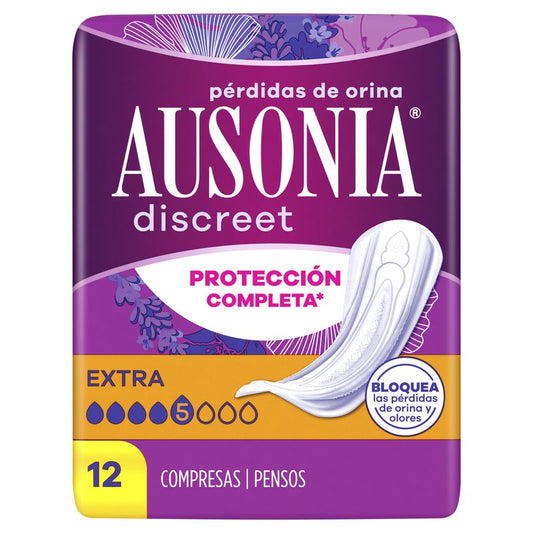 Ausonia Discreet Extra Women's Urine Loss Pads for Women, 12 Packs