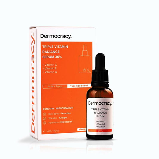 Dermocracy Triple Vitamin Radiance Serum 30% [Vitamin C + Vitamin E + Vitamin A] , 30 Ml