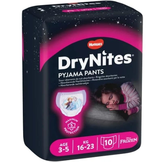 Drynites Age 3-5 Years (16-23Kg) Girl, 10 Units