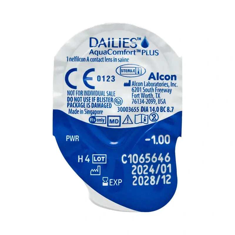 Dailies AquaComfort Plus Daily Spherical Lenses , 30 units