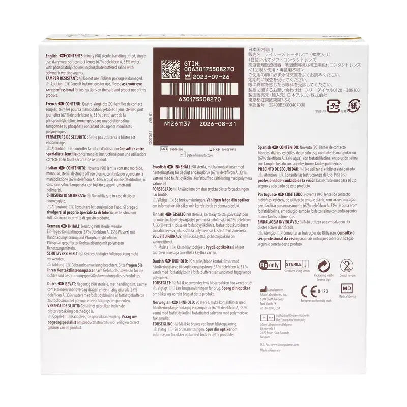 Dailies Total1 Daily Spherical Lenses , 90 units