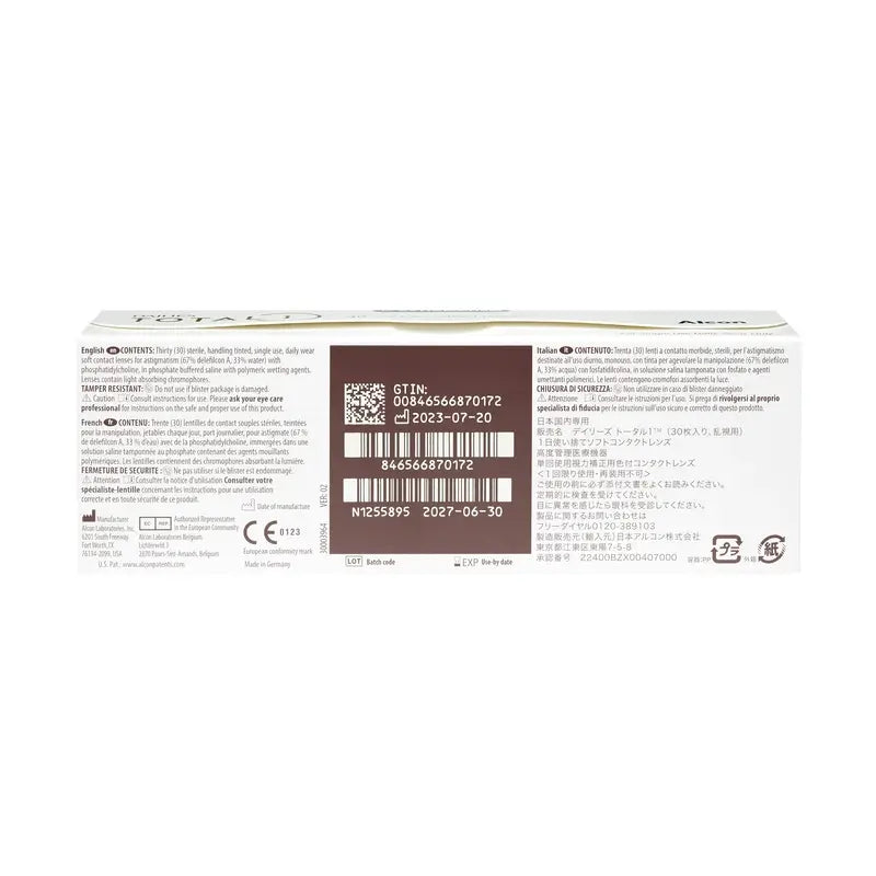 Dailies Total1 Daily Toric Lenses , 30 units
