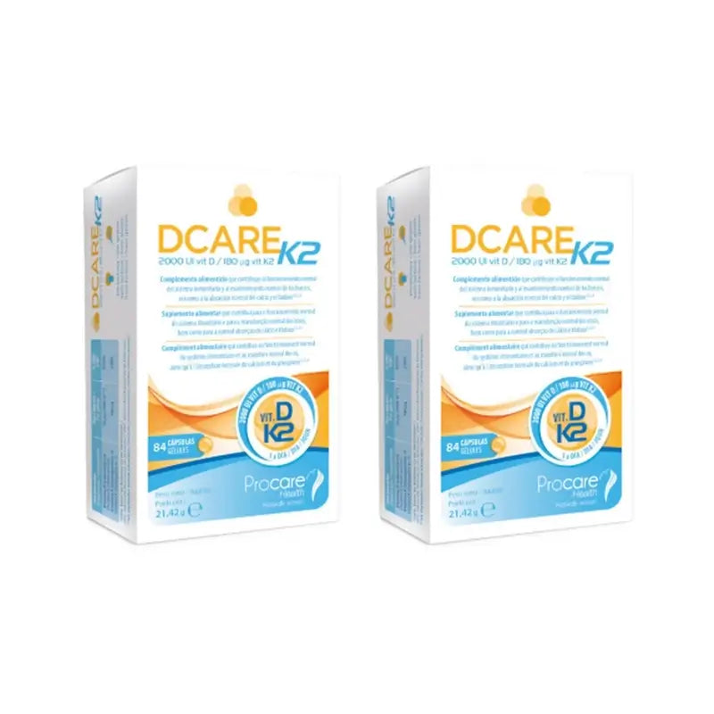 Dcare K2 2000 Iu Vitamin D3, 2X84 Softgels