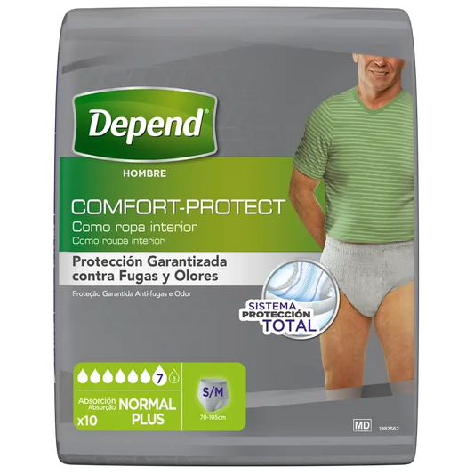 Depend Normal S/M Adult Male Nappy , 10 pieces
