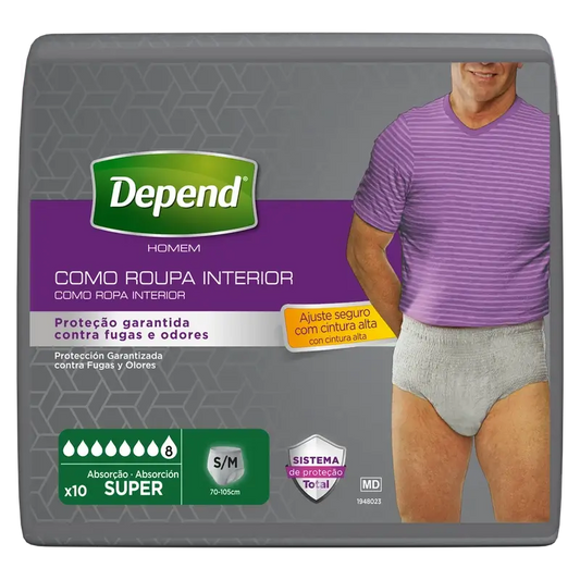 Depend Super S/M Adult Male Diaper , 10 pcs.