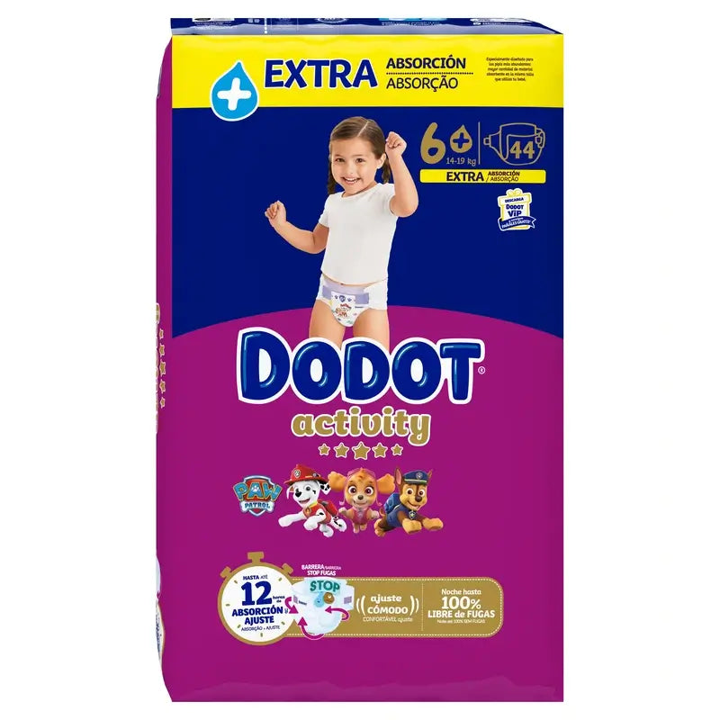 Dodot Activity Size 6+ (+14 kg), 44 Nappies