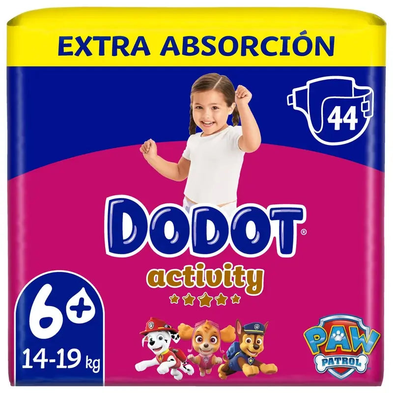 Dodot Activity Size 6+ (+14 kg), 44 Nappies