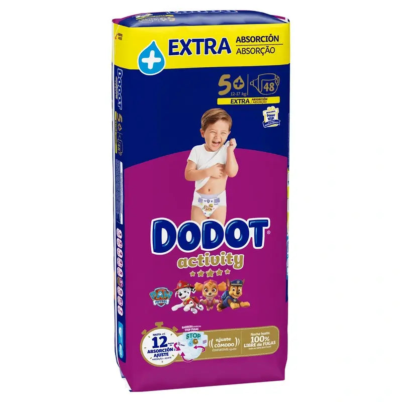 Dodot Activity Size 5+ Extra Jumbo (12-17 Kg), 48 Nappies
