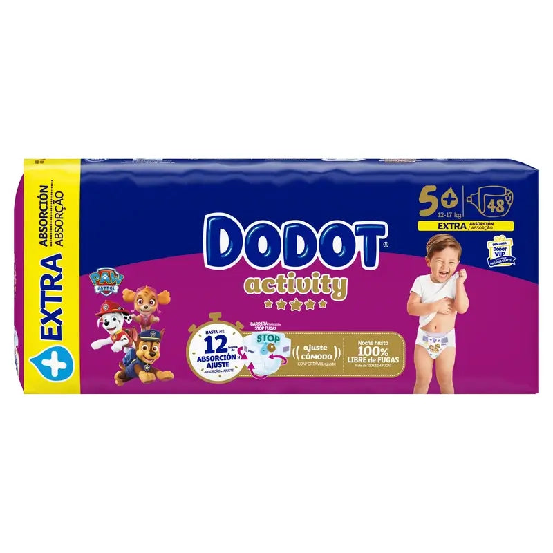 Dodot Activity Size 5+ Extra Jumbo (12-17 Kg), 48 Nappies