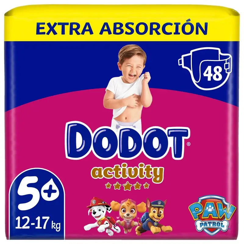 Dodot Activity Size 5+ Extra Jumbo (12-17 Kg), 48 Nappies