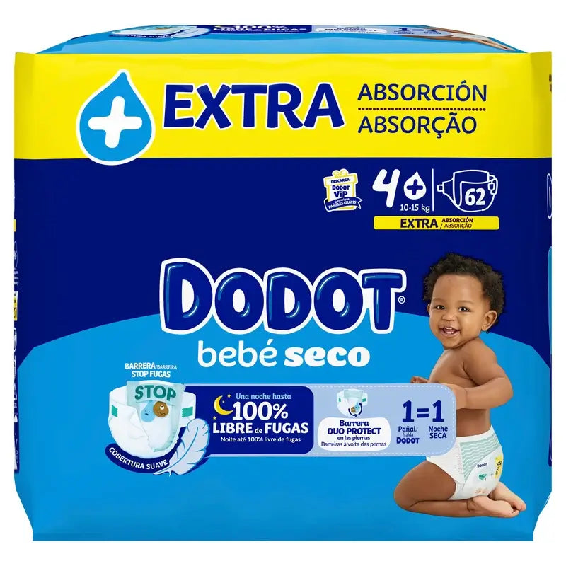 Dodot Baby Dry Size 4 (10-15kg), 62 Nappies