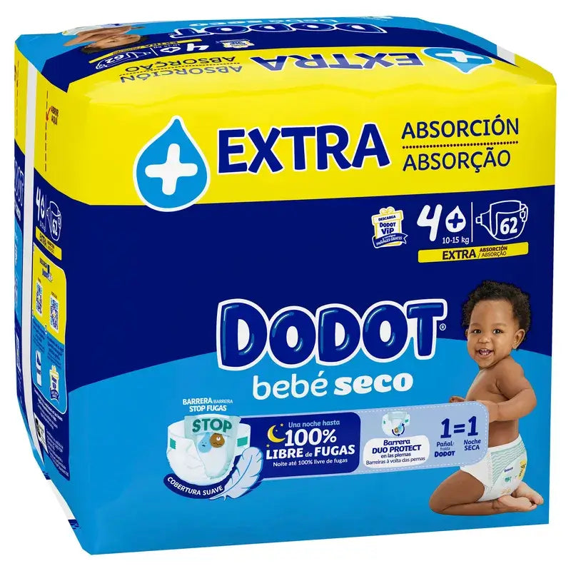 Dodot Baby Dry Size 4 (10-15kg), 62 Nappies