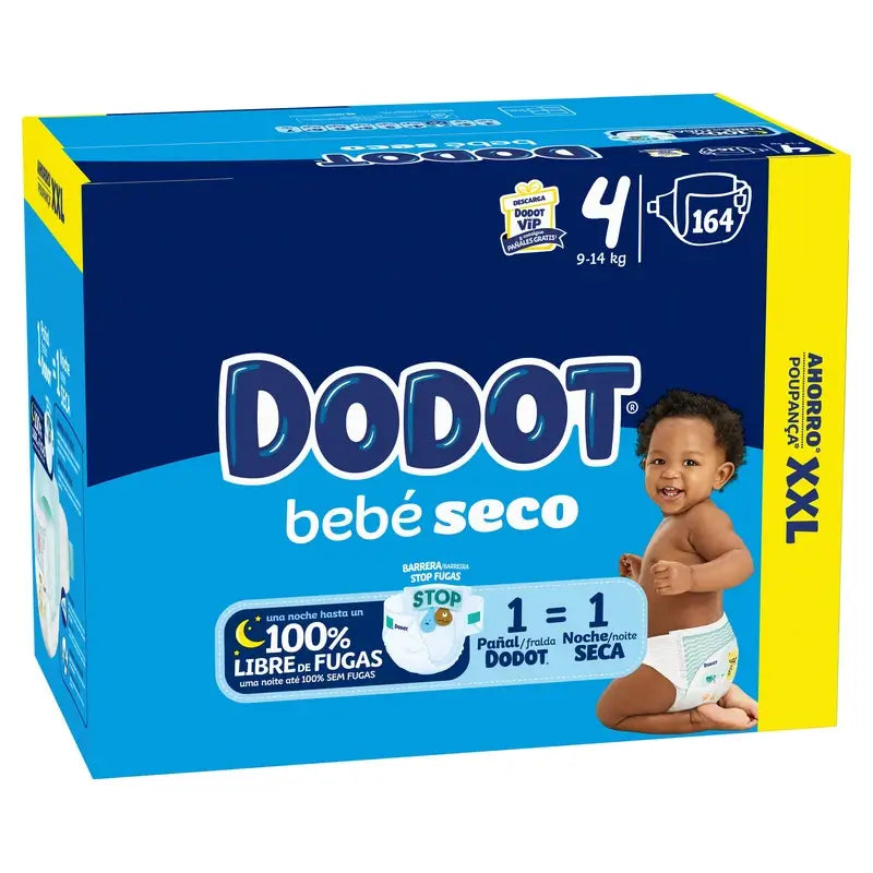 Dodot Baby Dry Nappy Size 4 , 164 units