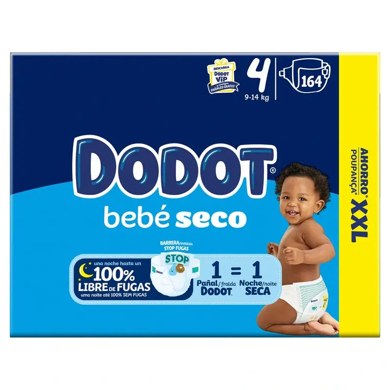 Dodot Baby Dry Size 4, 164 Nappies