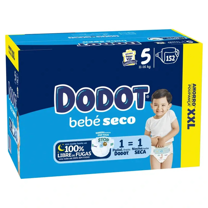 Dodot Baby Dry Nappy Size 5 , 152 units