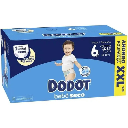 Dodot Baby Dry Size 6, 13Kg-18Kg, 128 Nappies