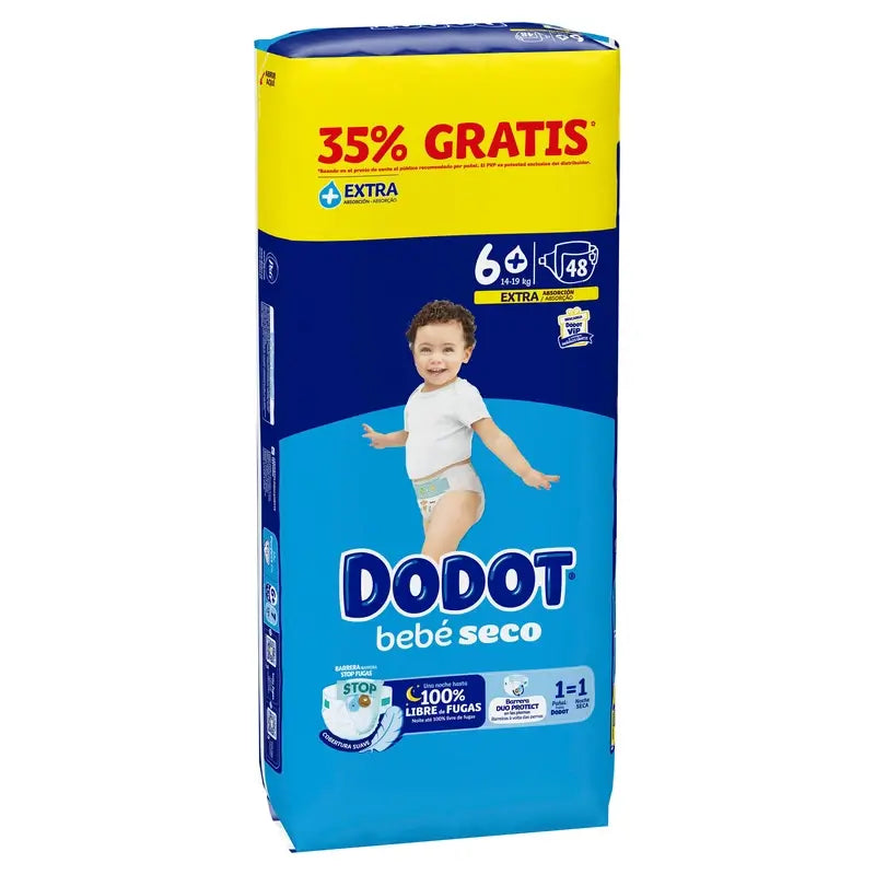 Dodot Baby Dry Size 6+ (+14 Kg), 48 Diapers