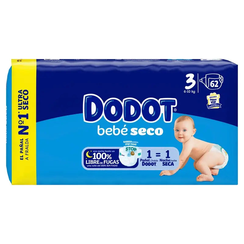 Dodot Baby Dry Size 3 (6-10 kg), 62 Diapers