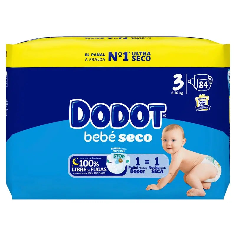 Dodot Baby Dry Size 3 Jumbo, 84 Nappies