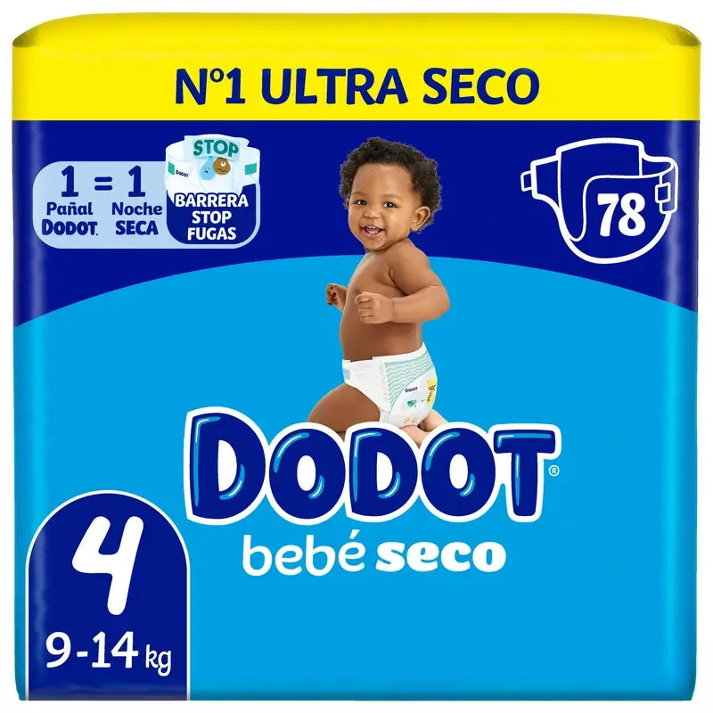 Dodot Baby Dry Size 4 (9-14 Kg), 78 Nappies