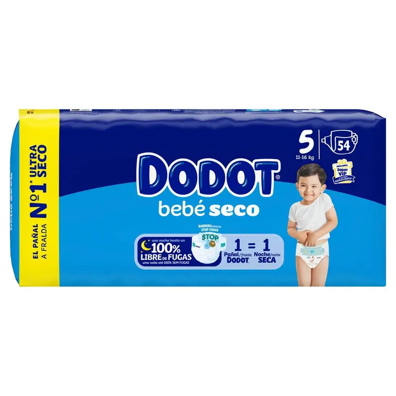 Dodot Baby Dry Size 5 (11-16 Kg) , 54 Nappies